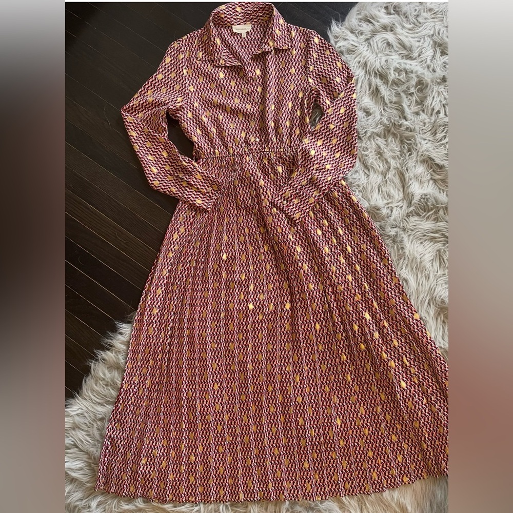 MELLODAY Red and Yellow Patterned Dress